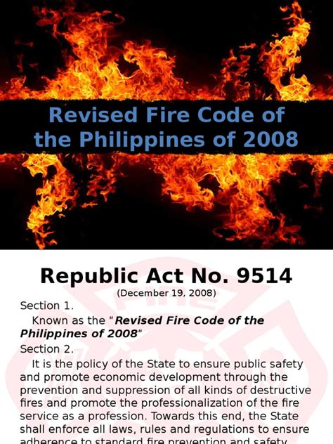 REVISED FIRE CODE OF THE PHILIPPINES OF 2008.